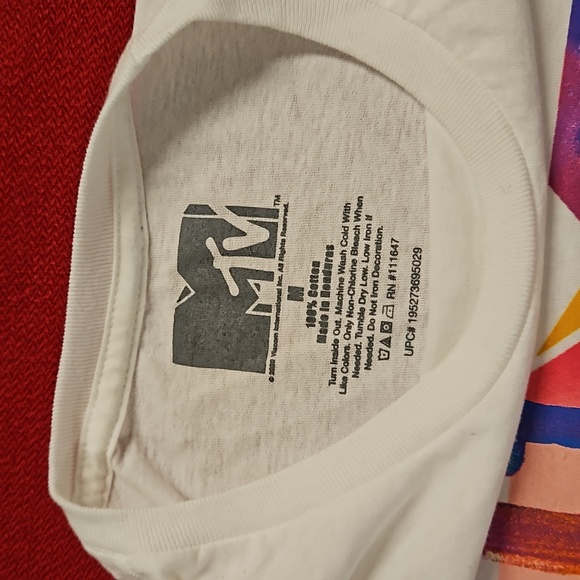 MTV Music Television graphic tee short sleeve white multicolor cactus Med EUC - Picture 3 of 5